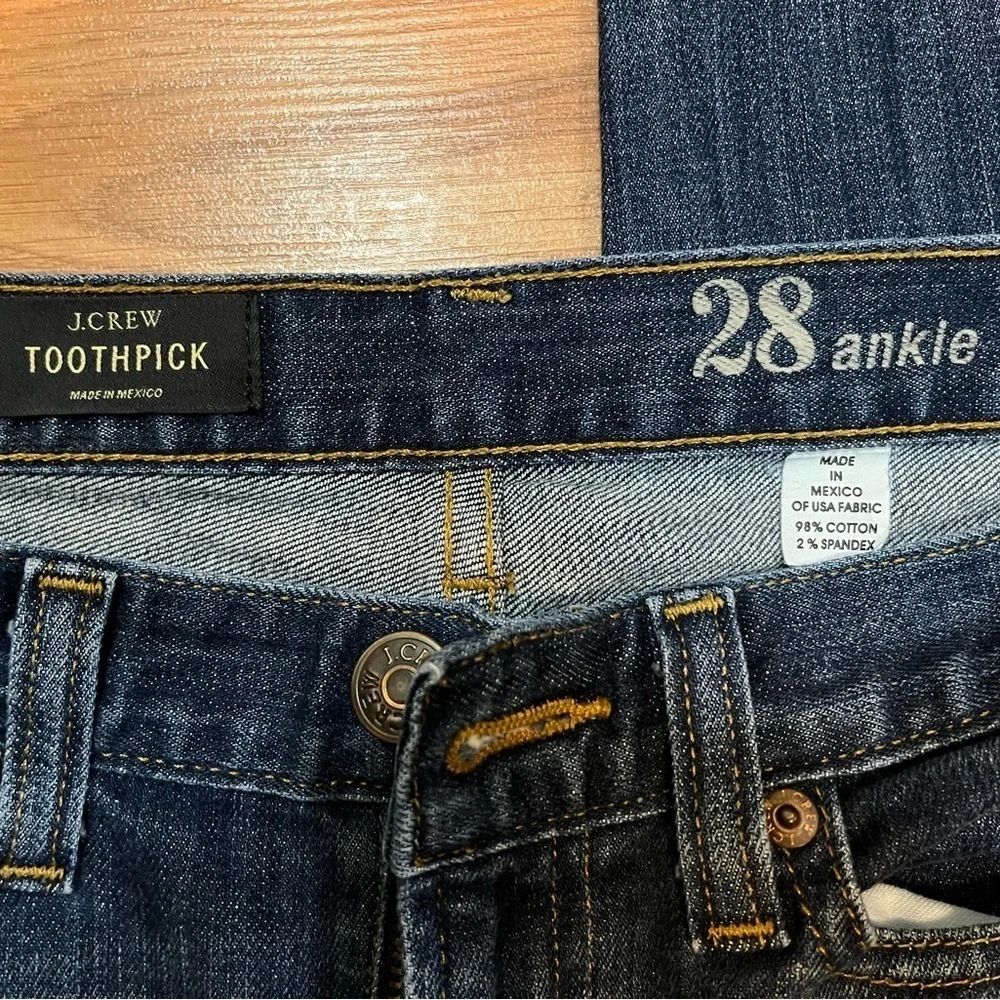 2 for‎ $20 J. Crew Denim Toothpick Skinny Jeans Dark Wash Size 28